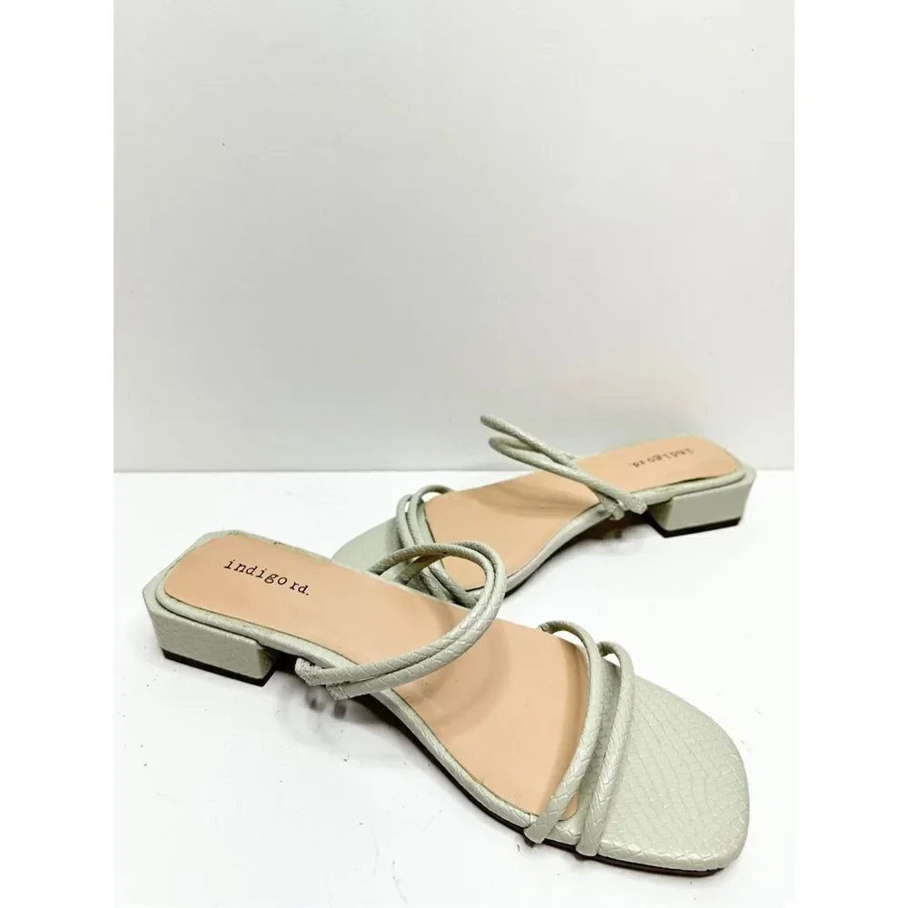 Indigo Rd.‎ Sandals Womens Size 9.5 Taylia Green Block Heel Strappy Open Toe